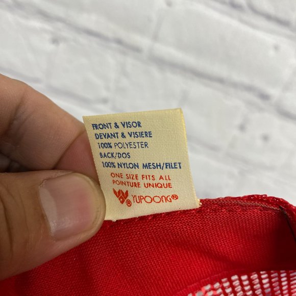 Vintage Trailer Care Hat Cap Snapback Red White Trucker Mesh Embroidered Patch - Picture 9 of 12